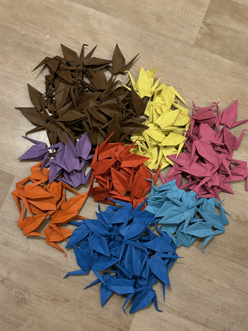 Origami jeřábi 161 ks mix barev — foto 2