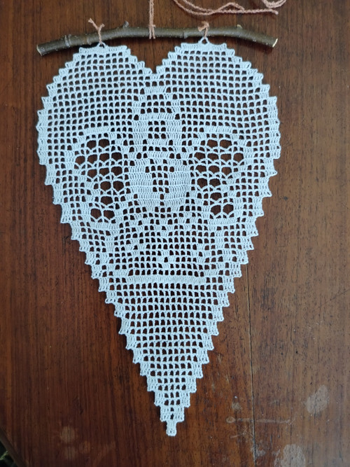 Háčkované vánoční srdce Anděl — foto 2