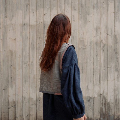 Lněná vestička PATCHWORK/mix — foto 5