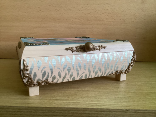 Šperkovnice dřevěná s ptáčky decoupage — foto 3