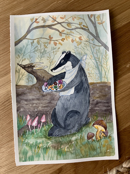 Originál ilustrácia Mlsný jazvec — foto 2
