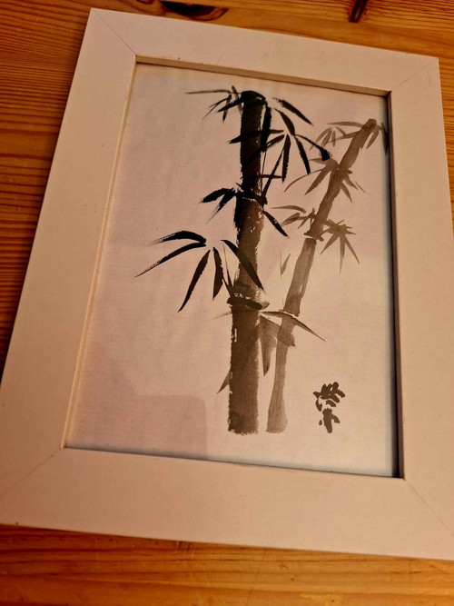 Obraz Bambus, japonský tuš s rámem — foto 2