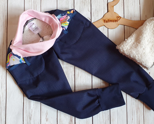 Softshellové kalhoty s BERÁNKEM -modrá/jednorožec — foto 3