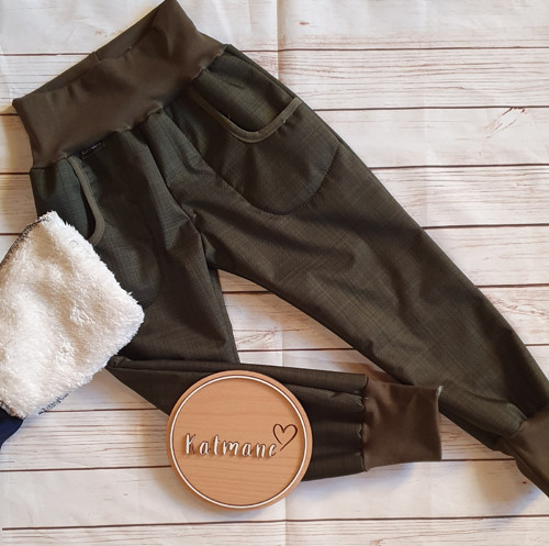 Softshellové kalhoty s BERÁNKEM - khaki — foto 3
