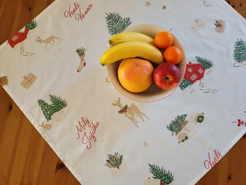 Vánoční bílý Veselé Vánoce (71x71cm) — foto 5