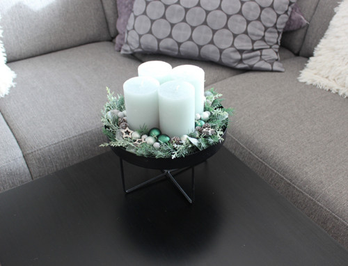 Kovový adventní svícen do zelena — foto 2