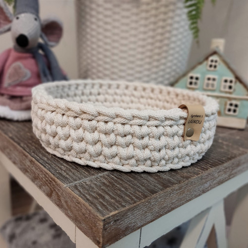 Háčkovaný košíček Vánoční vesnička 20cm — foto 2