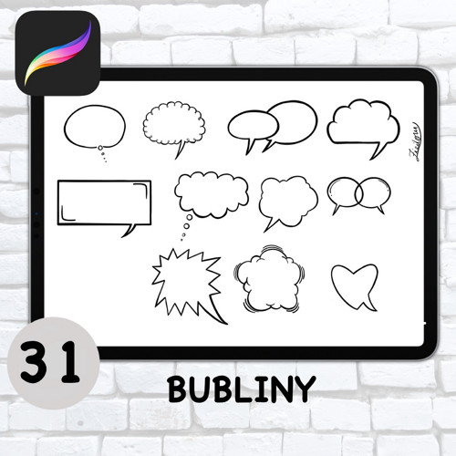 Bubliny razítkovací štětce - Procreate 31 ks — foto 2