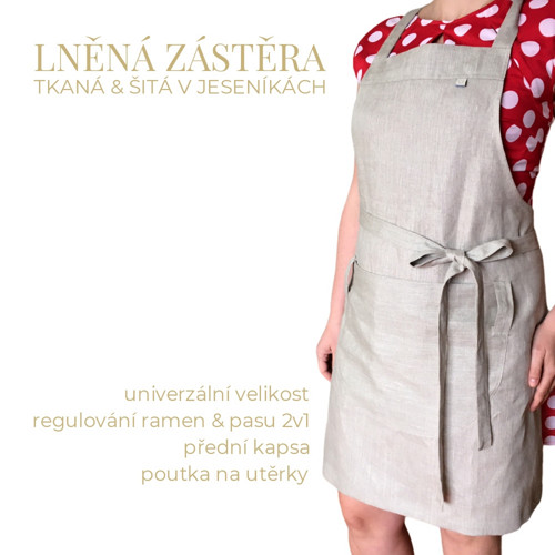 Lněná zástěra Mátová — foto 3