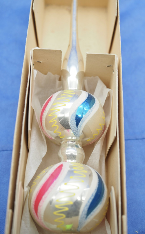 Stará skleněná vánoční špička 32 cm — foto 2