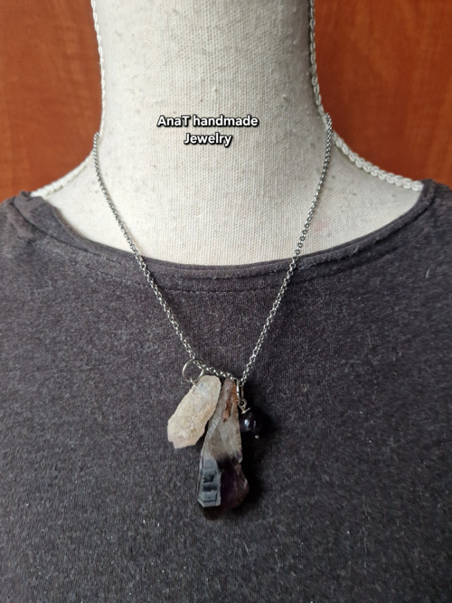 Náhrdelník auralit 23, ametyst, křemen — foto 4