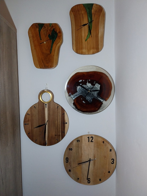 Nástěnné hodiny - Teakové dřevo — foto 3