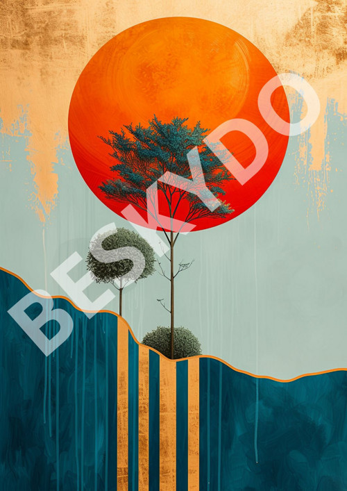 PLAKÁT A4/A3 "Tree and sunset" — foto 2