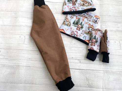 Softshell kalhoty hnědé Basic s beránkem Zima — foto 3