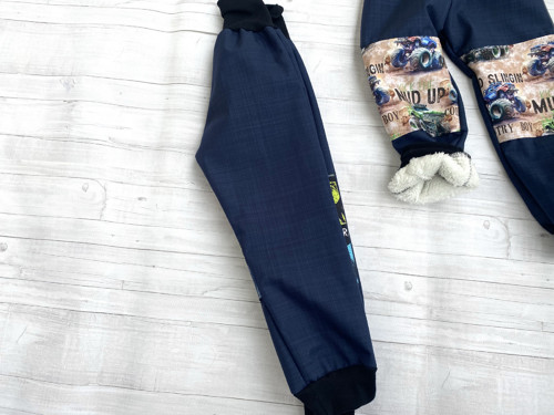 Softshell kalhoty Dino modré s beránkem Zima — foto 3