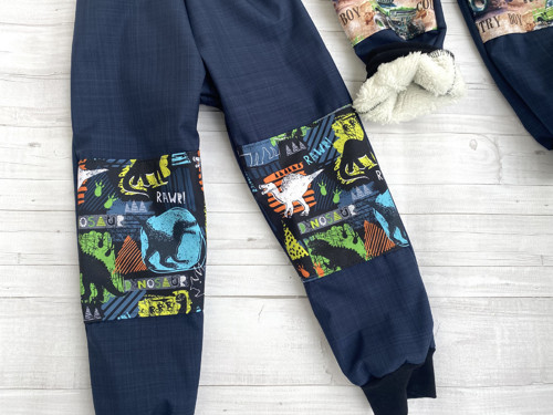 Softshell kalhoty Dino modré s beránkem Zima — foto 2