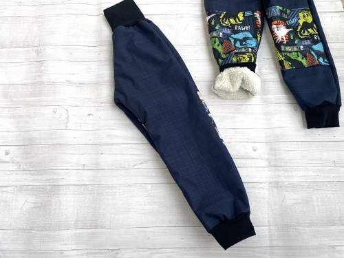 Softshell kalhoty Auta modré s beránkem Zima — foto 3