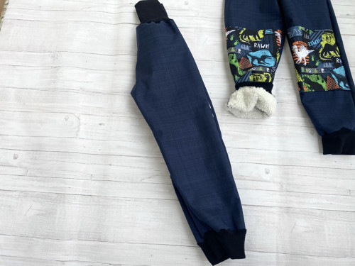 Softshell kalhoty Duha modré s beránkem Zima — foto 4