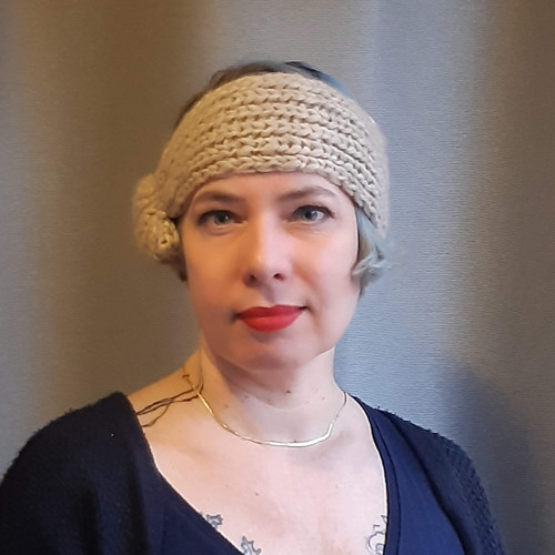 Zlatavá s bublinou - kašmírová čelenka — foto 4