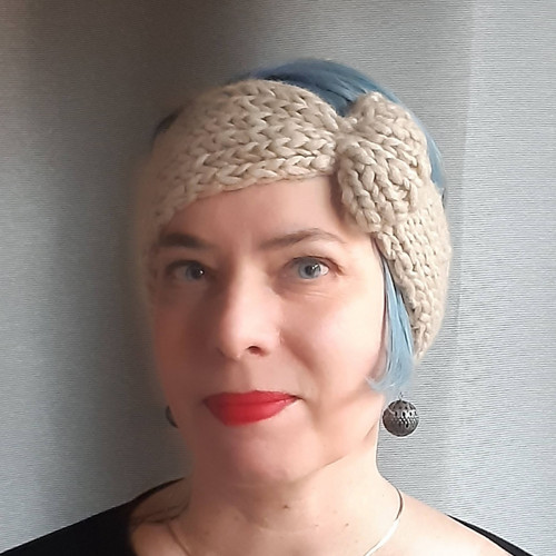 Zlatavá s bublinou - kašmírová čelenka — foto 6