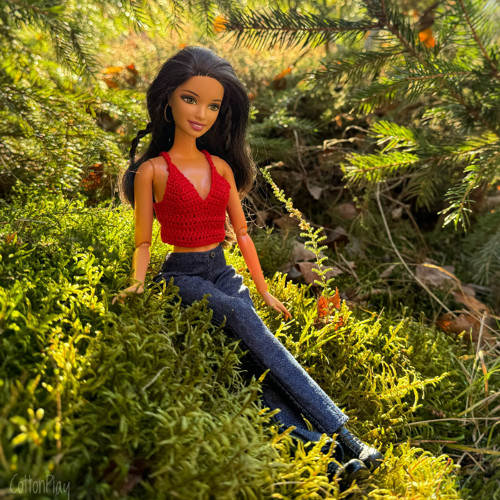 Barbie - červený háčkovaný top — foto 2