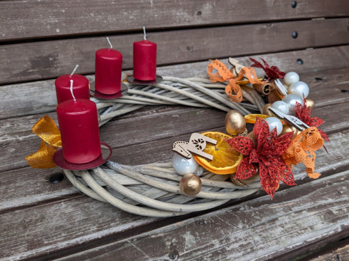 Adventní /Vánoční svícen, Věnec — foto 2