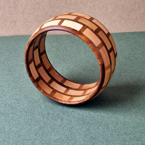 CIHLA dřevěný náramek segmentový 6,5 cm — foto 3