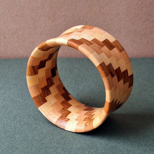 TORNÁDO iii dřevěný náramek segmentový 6,7 cm — foto 3