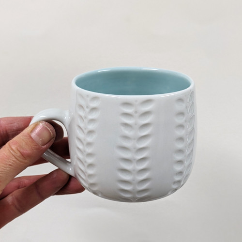 Hrnek s listy modrý 250 ml — foto 2
