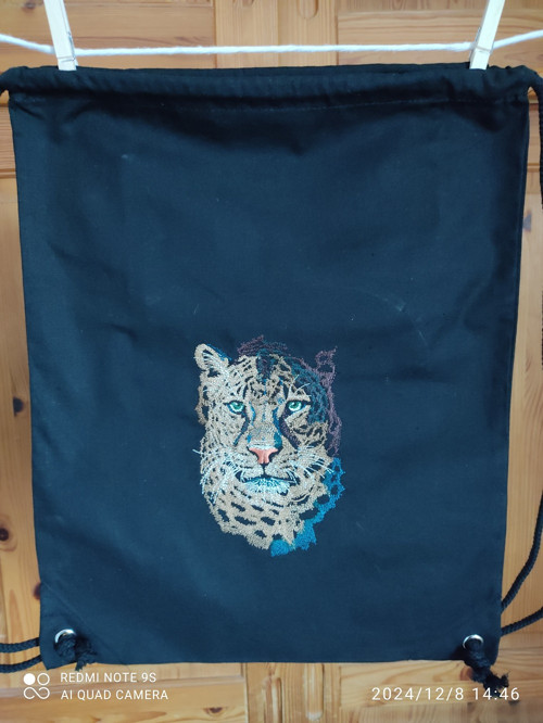 Vyšívaný plátěný vak - gepard — foto 3