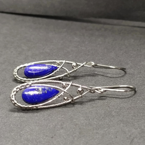 Náušnice s lapis lazuli — foto 2