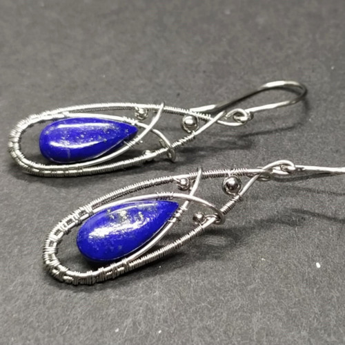 Náušnice s lapis lazuli — foto 4