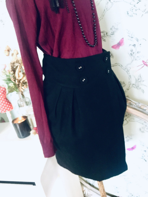 Sukně basic black vlněná — foto 3