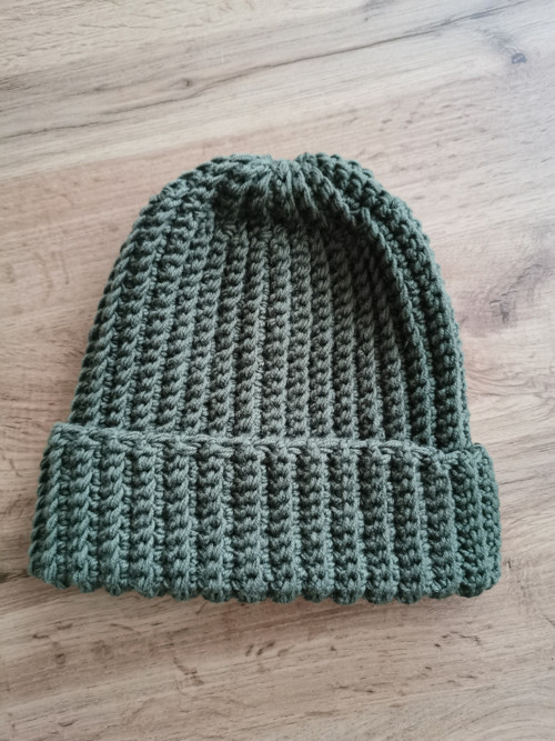 Vlněná háčkovaná čepice merino 2v1 — foto 2