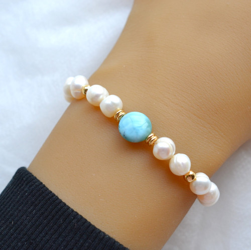 LARIMAR*PERLY ŘÍČNÍ 0.8*náramek — foto 2