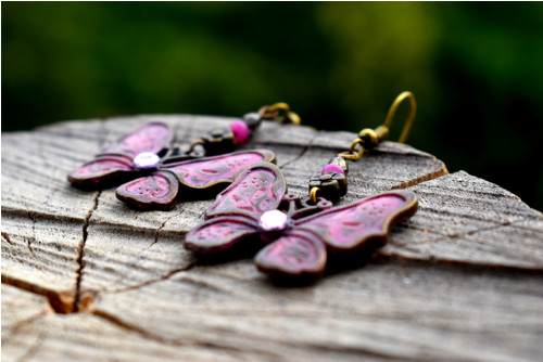 Náušnice Pink butterfly — foto 2
