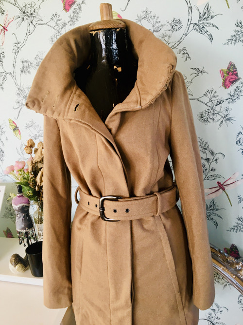 Kabát camel, velbloudí, s vlnou — foto 3