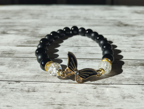 Náramek onyx, křišťál — foto 3
