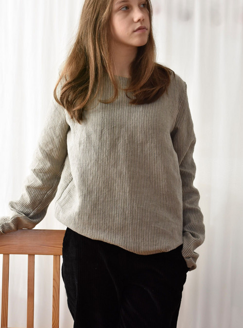 Lněná halenka - proužek — foto 4
