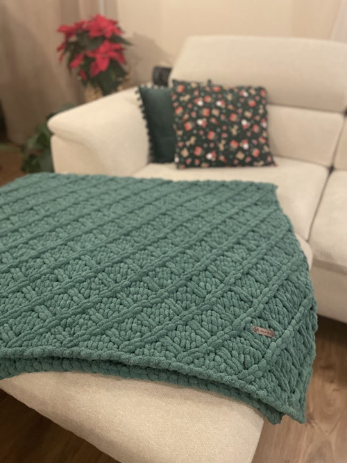Zelená pletená deka — foto 3