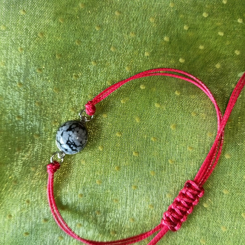 Splétaný náramek s obsidiánem — foto 2