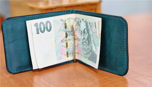 Kožená peněženka MATY - dolarka - malachit — foto 2