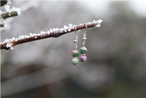Minimalistické náušničky s jadeitem — foto 2