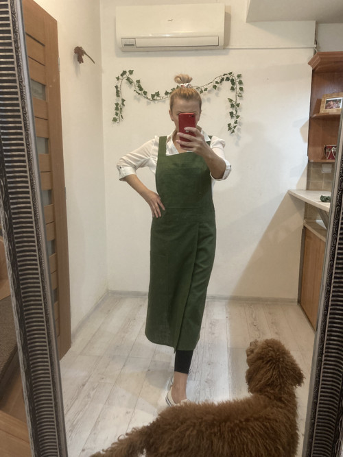 Ľanová zástera DARK Green — foto 3