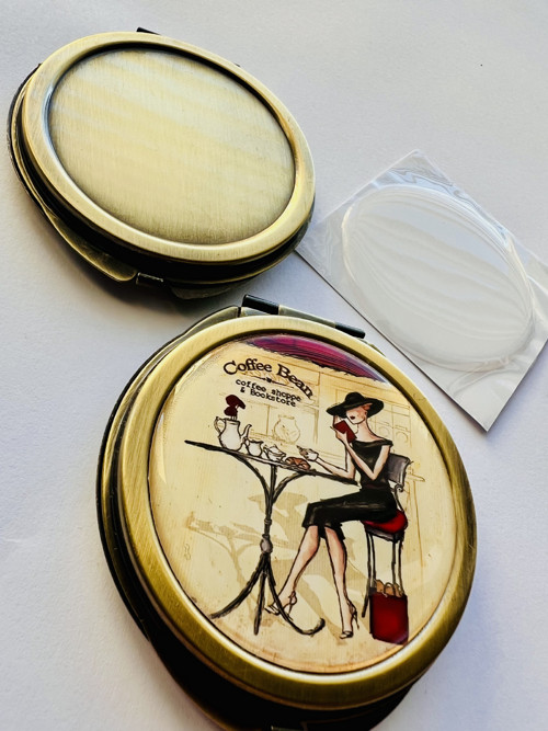 DIY sada_Zrcátko bronz s lůžkem 5cm+Epoxy — foto 5