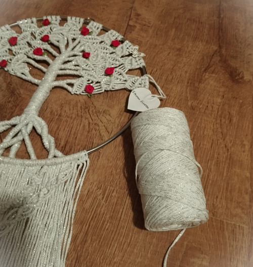 Macramé Strom života Růžičkový — foto 2