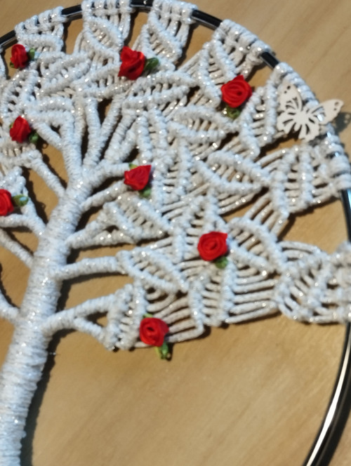 Macramé Strom života Růžičkový — foto 4