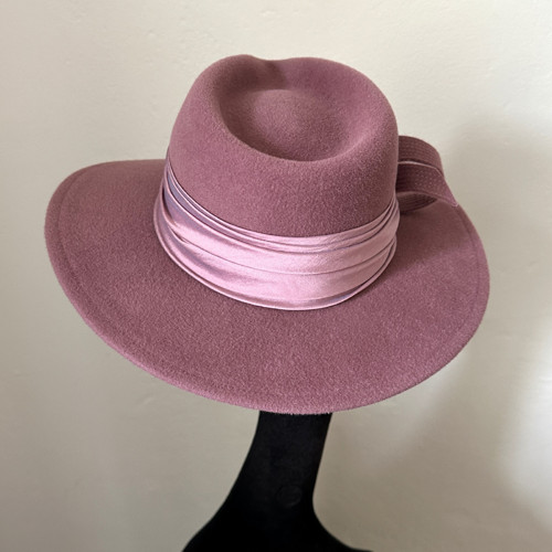 Dámský Plstěný Klobouk Fedora Starorůžová — foto 4