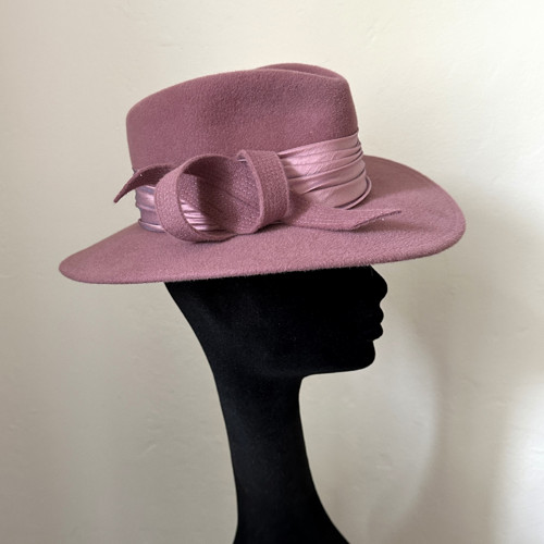 Dámský Plstěný Klobouk Fedora Starorůžová — foto 3