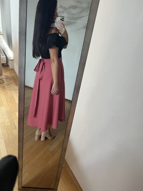 Ružová midi sukňa — foto 2